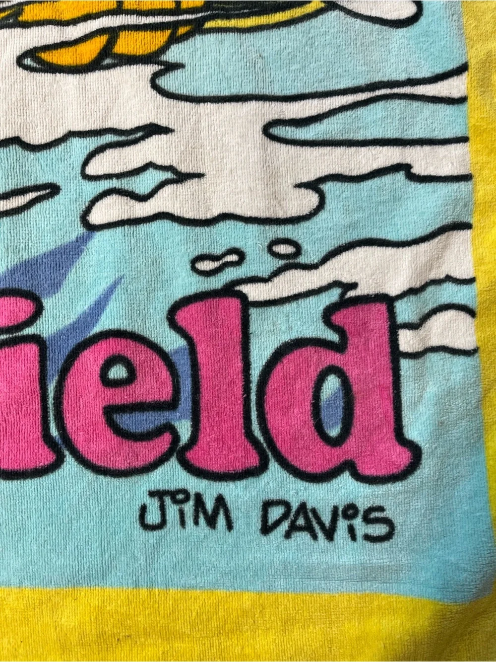 1978 vintage Garfield beach towel party 0825 animal Jim Davis 70s cat franco